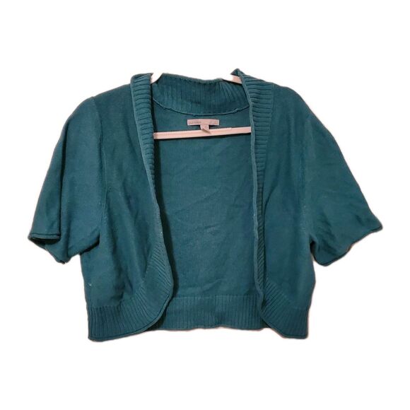 Old Navy Sweaters - Y2K Old Navy Teal Shrug Cardigan Short Sleeve Cropped Plus 2xl Layering Spring